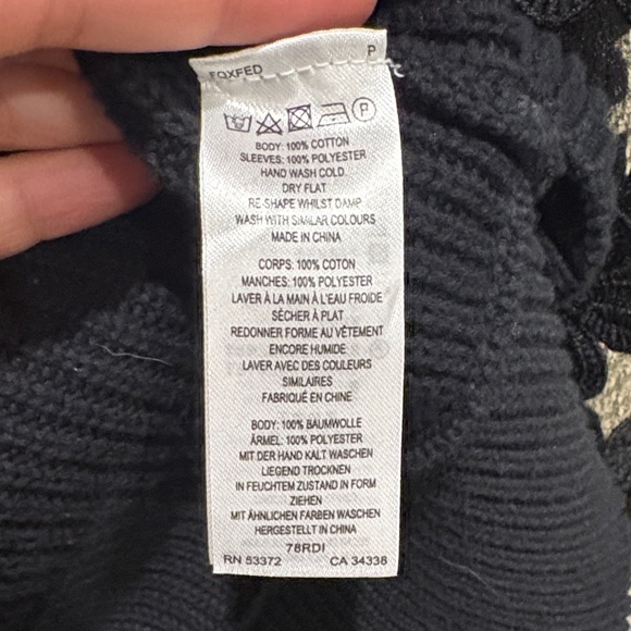 French Connection Black Square-Neck Knit Sweater with Floral Appliqué Sleeves - Picture 6 of 6